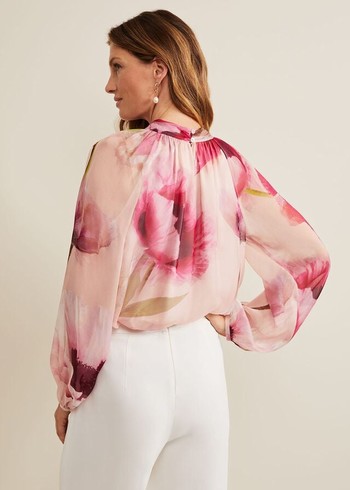 Phase Eight Poppy Silk Shirts Pink Australia | OA6574312